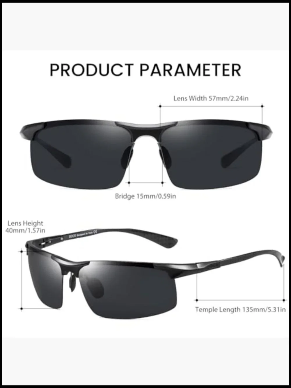 Ultralight Carbon Fiber Sunglasses Polarized UV400 Driving Sports Fishing